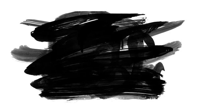 Grunge brush stroke. Abstract hand - painted element. Underline and border design. Seamless looping background. 4K