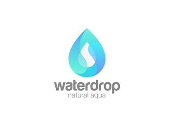 Water droplet Logo vector. Aqua Cosmetics SPA. Drop wave icon
