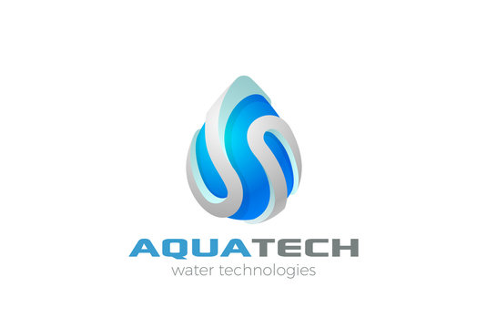 Water drop Logo vector. Drink Aqua Filter Droplet wave icon