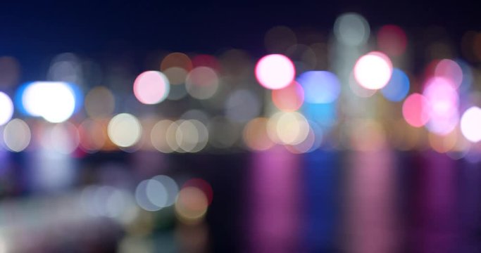 Blur view of Hong Kong city