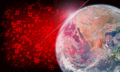 World of hashtag internet. Elements of this image furnished by NASA.