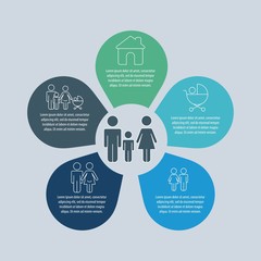 demographic people statistic elements infographic family vector illustration