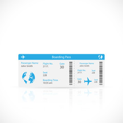 Airline Boarding Pass Ticket Illustration