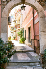 Beautiful view of the old narrow street