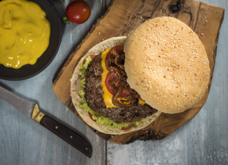 Tasty homemade burger