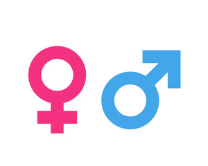Gender symbol pink and blue icon vector illustration.