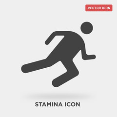 stamina icon on grey background, in black, vector icon illustration