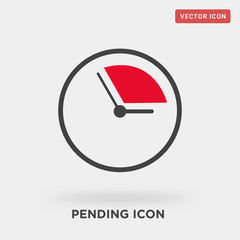pending icon on grey background, in black, waiting list,vector icon illustration