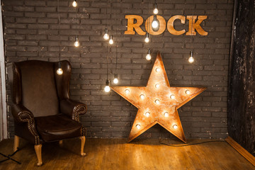 room decoration in rock style