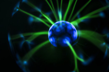 Obraz premium Electricity fire-ball. Abstract photo of electric waves.