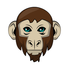 Monkey Wild animal head vector illustration graphic design