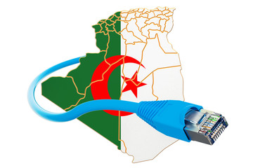 Internet connection in Algeria concept. 3D rendering