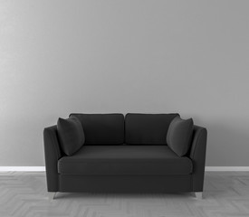 Solo sofa interior- 3d illustration