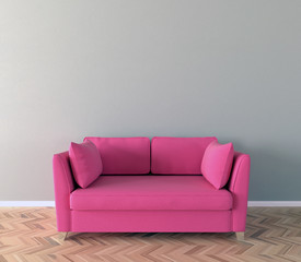Solo sofa interior- 3d illustration