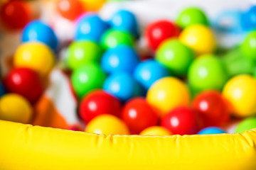Close up blurred ball pit for kids