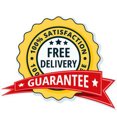 Free Delivery Guarantee label illustration