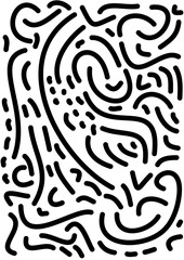 Abstract modern black and white doodle memphis style pattern