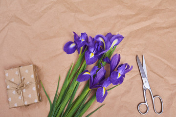 Greeting card purple iris