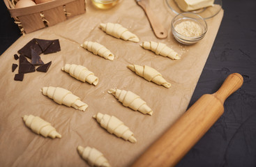freshly baked tasty croissants