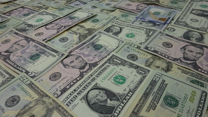 Dollar Bills Arragement Background. Photo Image