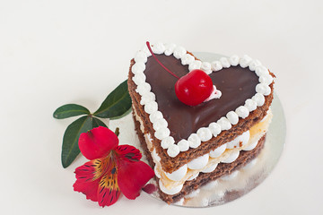 Cake heart-shaped