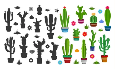 Foto op Canvas Vector cactus icons © Vlad Klok