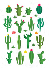 Vector cactus icons - obrazy, fototapety, plakaty