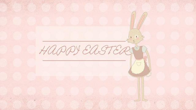 easter greeting card with cute bunny illustration