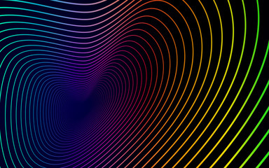 Abstract colorful lines background. Color shape concept on black. Modern design for website. Vector illustration