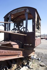 Fototapeta na wymiar old antique hauling and excavation equipment on site