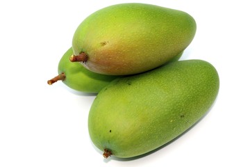 Fresh green sweet mango and leaf