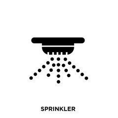 sprinkler icon on white background, in black, vector illustration