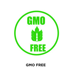 gmo free icon on white background, in green, vector icon illustration