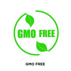 gmo free icon on white background, in green, vector icon illustration