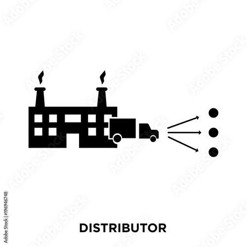 "distributor icon on white background, in black, vector icon