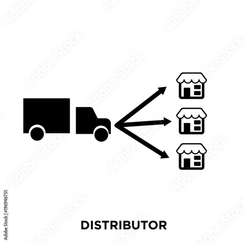 "distributor icon on white background, in black, vector icon