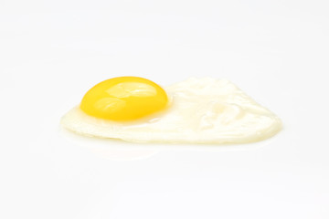 scrambled eggs on white background.