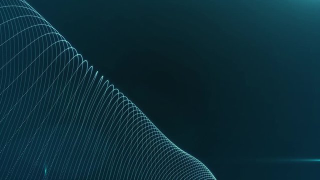 abstract futuristic digital blue motion background, wavy animated surface loop. concept of digital iternet space