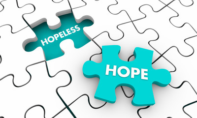 Fototapeta premium Hope for the Hopeless Puzzle Piece 3d Illustration