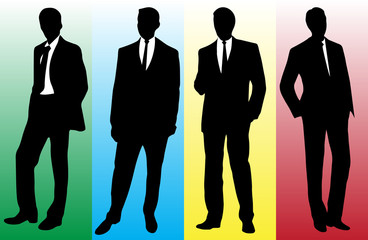 The businessman's silhouette in a fashionable suit.