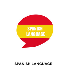 spanish language icon on white background, in colors of spanish flag, vector icon illustration © Pro Vector Stock