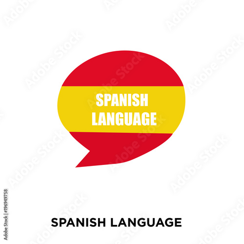 "spanish language icon on white background, in colors of spanish flag