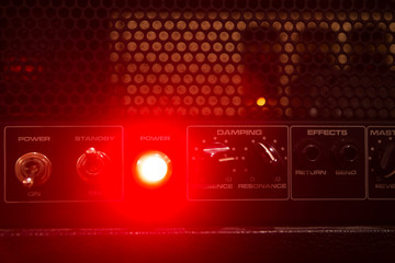 tube guitar amplifier lights and control panel