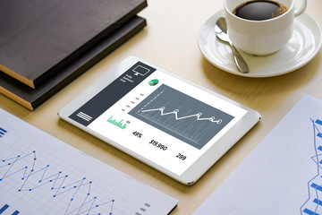 Business Man Sales Increase Revenue Shares and Customer Marketing Sales Dashboard Graphics Concept