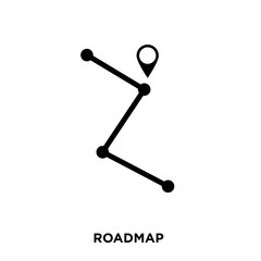 roadmap icon on white background, in black, vector icon illustration