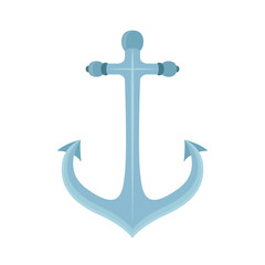 Vector metal anchor, marine, naval device. Cartoon flat style 