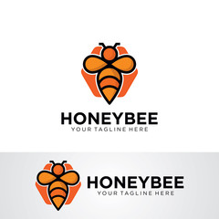 Honey Bee Logo Template Design Vector, Emblem, Design Concept, Creative Symbol, Icon