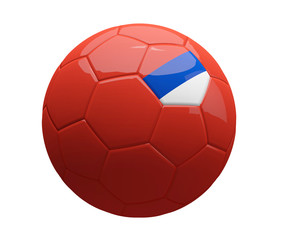 Obraz premium flag of Russia. russian red soccer football ball 3d rendering isolated