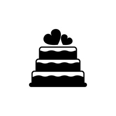 cake and hearts icon. Element of wedding and divorce elements illustration. Premium quality graphic design icon. Signs and symbols collection icon for websites, web design