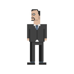 Illustration of businessman character pixel art
